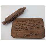 Vintage Mini Rolling Pin & Breadboard