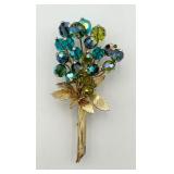 Vintage Iridescent Bouquet Pin