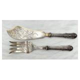 Amazing Antique 800 German Silver Fish Server Set