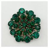 Vintage Rich Emerald Green Layered Pin