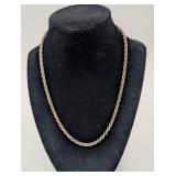 Vtg. Italy Sterling 5mm Diamond Cut Rope Necklace