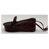 Vtg. Hand-Tooled Leather Moccasin-Style Coin Purse