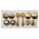 5 Pair Gold Tone Fashion Ear Clips