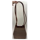 Nice Nine West Tan Basket-Weave Shoulder Bag
