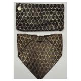 Vtg. Whiting & Davis Metal Mesh Clutch & Bib Set
