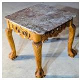 *Chippendale Style Marble Top Side Table