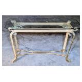 *Iron & Beveled Glass Console Table