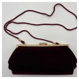 Kate Landry Red Velvet Evening Bag