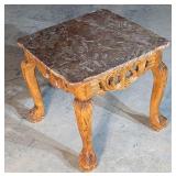 *Chippendale Style Marble Top Side Table