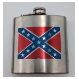 6 oz. Stainless Steel Rebel Flag Flask