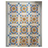 Vintage Hand-Stitched Multicolored Quilt