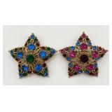 Pair of Vintage Star Shaped Pins