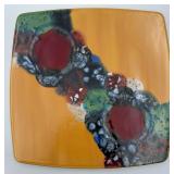 L.E.C Clay Multicolor Glazed Ceramic Plate