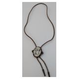 Two-Tone Bolo Tie w/Native American Slide