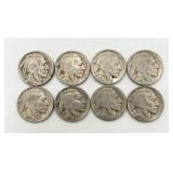 8 Buffalo Nickels, See Dates In Info.