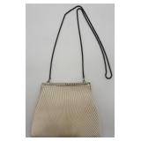 Vintage Springwood White Pleated Crossbody Purse