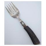 Antique Sterling Serving Fork w/Stag Handle