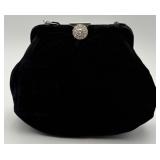 Vintage Black Velvet Evening Bag