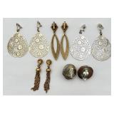 5 Pair of Fashion Ear Clips, 2 are Designer