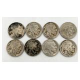 8 Buffalo Nickels, See Dates In Info.