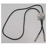 Bolo Tie w/Silver & Turquoise Eagle Slide
