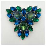 Vintage Pin of Blue & Green Stones