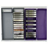 24 Vintage Cassette Tapes in Storage Cases
