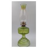 Vintage Uranium Glass Oil Lamp, c. 1900-19