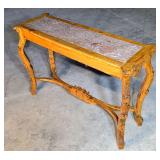 *Chippendale Style Marble Top Console Table