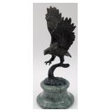 Vtg. Bronze Eagle Figurine on Marble Base