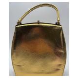 Vtg. Theodore Of Cali. Gold Faux Leather Purse