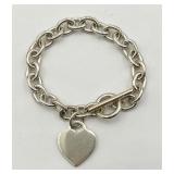 Sterling Silver Charm Bracelet w/ 1 Charm