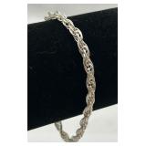 Milor Italian Sterling Silver Rope Chain Bracelet