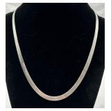 Milor Italian Sterling Silver Herringbone Necklace