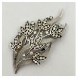 Unusual "Trifari" Frosted Silver Pin