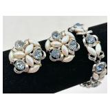 Lovely "BSK" Bracelet & Ear Clips Set