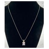 Sterling Silver CZ Pendant Necklace