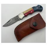 Hand-made Damascus Folding Pocket Knife