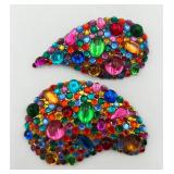 Pair of Fun Large Colorful Pins
