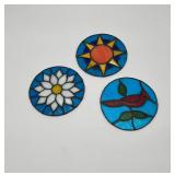 Stain Glass Sun, Bird, and Daisy