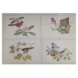 Set of 4 Reversible Illustrated Bird Placemats