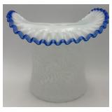 RARE Fenton Art Glass Daisy Fern Hat Vase