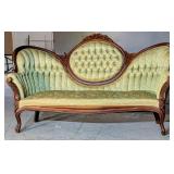 Antique Light Green Victorian Sofa