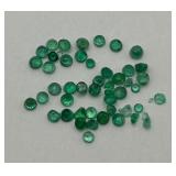 Lot Of Tiny Round Cut Emerald Gemstones