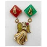"AAI" Angel Pin, 2 Lucite Praying Hands Pins
