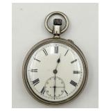 English 935 Fine Silver Open Face Pocket Watch