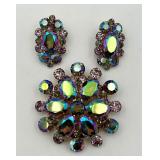 Large Vintage Layered Pin & Ear Clips Set