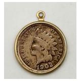 1902 Indian Head Penny Pendant/Charm