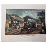 Vtg. "Lightning Express" Currier & Ives Print