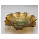 Fenton Marigold Leaves & Berries Bowl